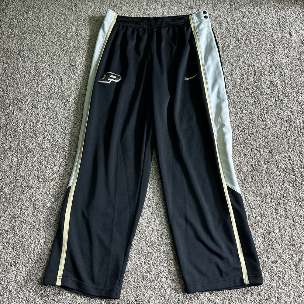 Nike Dri-fit Purdue Boilermakers Basketball Warm Up Snap Tear Away Pants Mens XL